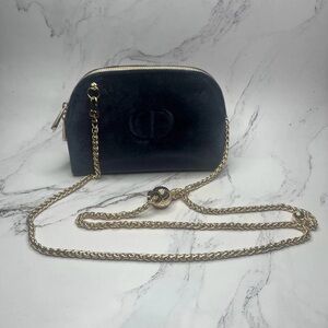 GWP CD Velvet Makeup Crossbody Bag with Gold Chain